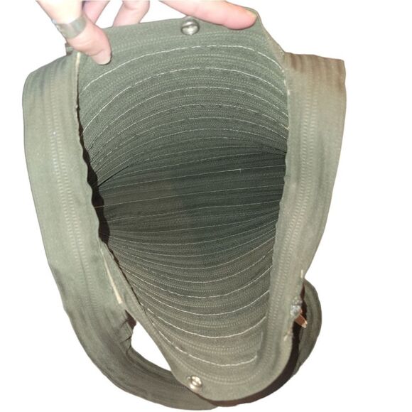 Zip It Deep Olive Camo Green Zippered Shoulder Bag Tote Purse - Picture 7 of 11